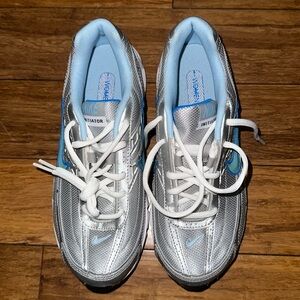 Gray , white and blue Nike initiator . Size 7.5. Never been worn